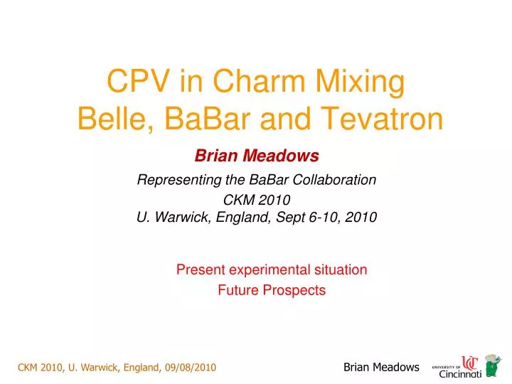 cpv in charm mixing belle babar and tevatron