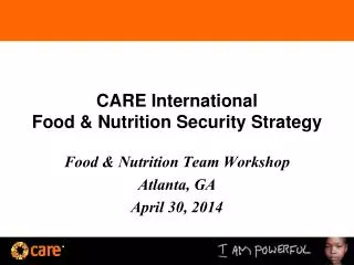 CARE International Food &amp; Nutrition Security Strategy