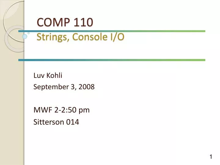 comp 110 strings console i o