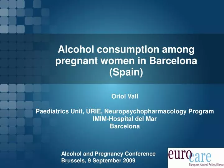 alcohol consumption among pregnant women in barcelona spain