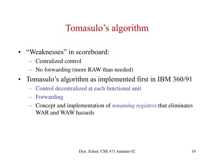 tomasulo s algorithm