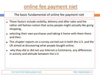 Some Simple Safety tips to online fee payment niet