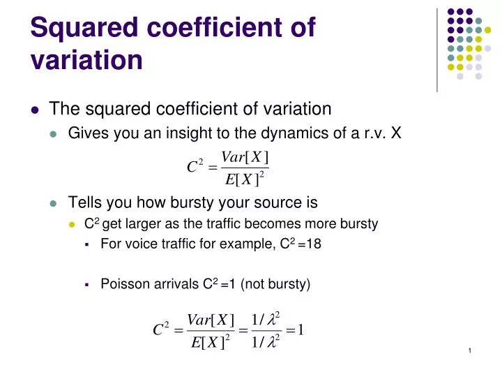 squared coefficient of variation