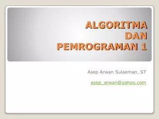 algoritma dan pemrograman 1