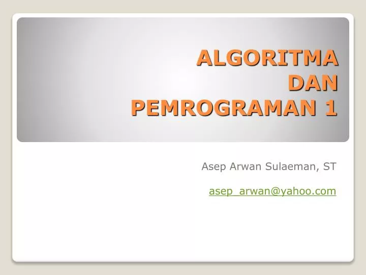 algoritma dan pemrograman 1
