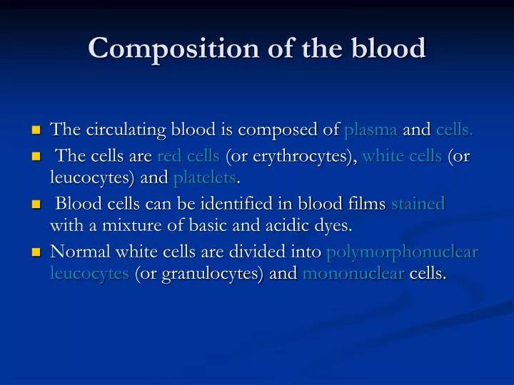 composition of the blood