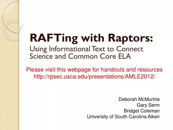 rafting with raptors using informational text to connect science and common core ela