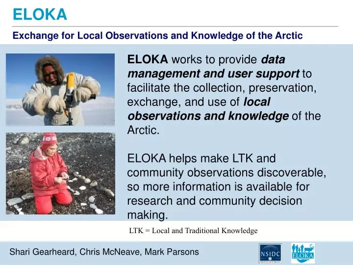 exchange for local observations and knowledge of the arctic