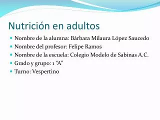 nutrici n en adultos
