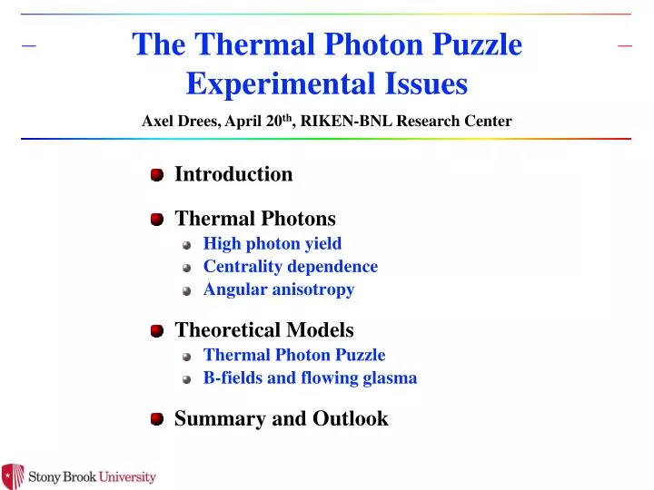 t he thermal photon puzzle experimental issues