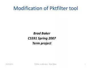 Modification of Pktfilter tool