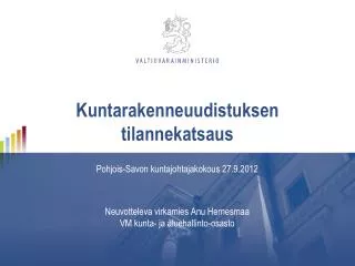 kuntarakenneuudistuksen tilannekatsaus