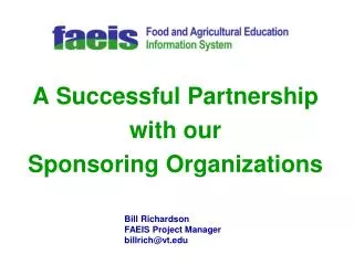 A Successful Partnership with our Sponsoring Organizations