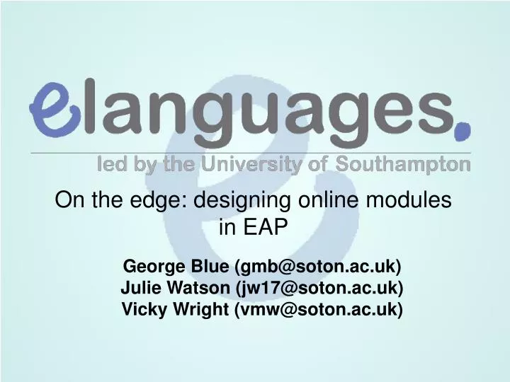 on the edge designing online modules in eap