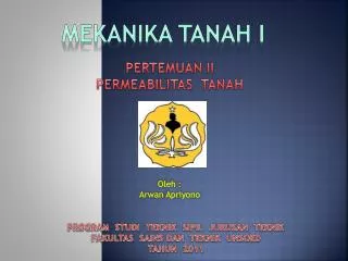 MEKANIKA TANAH I