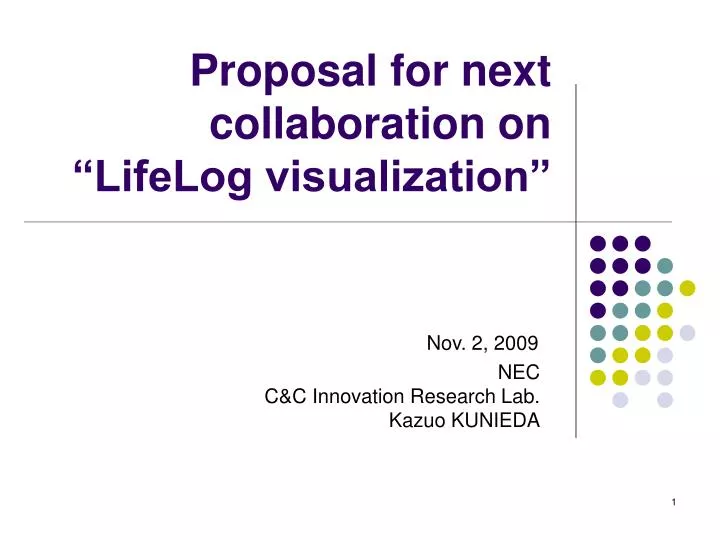 proposal for next collaboration on lifelog visualization