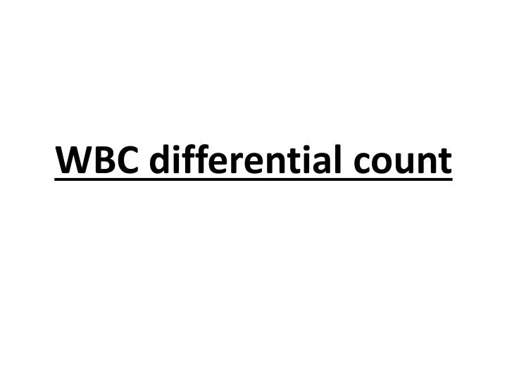 wbc differential count