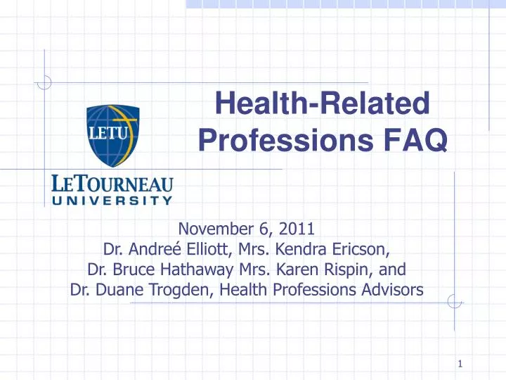 health related professions faq