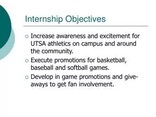 Internship Objectives