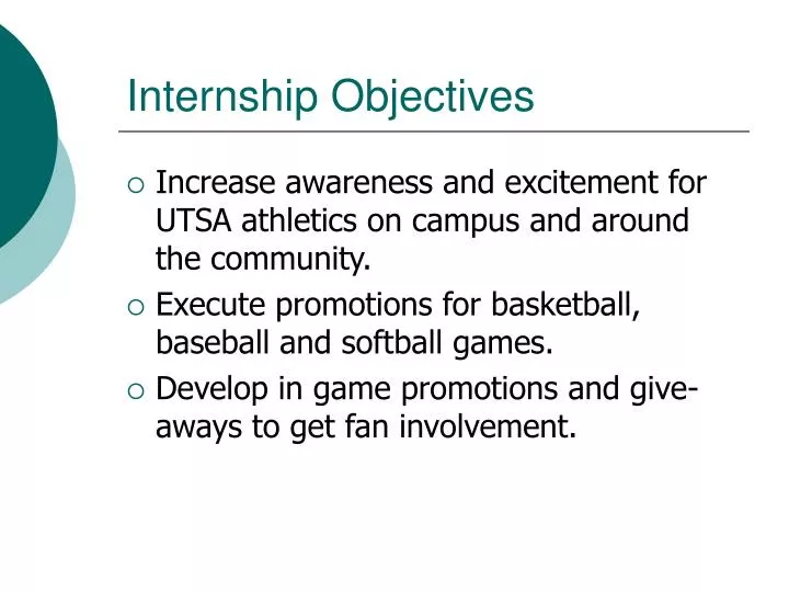 internship objectives
