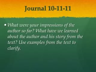 Journal 10-11-11