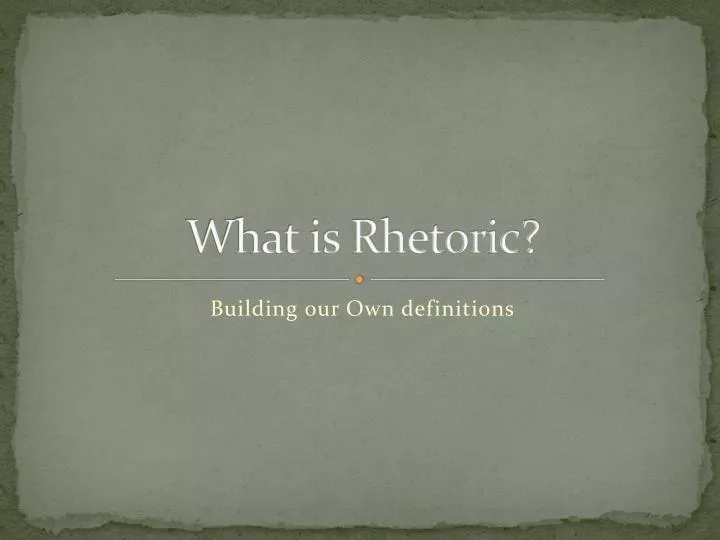 what is rhetoric