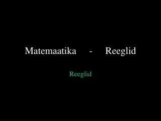 matemaatika reeglid