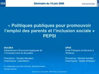s minaire du 15 juin 2006