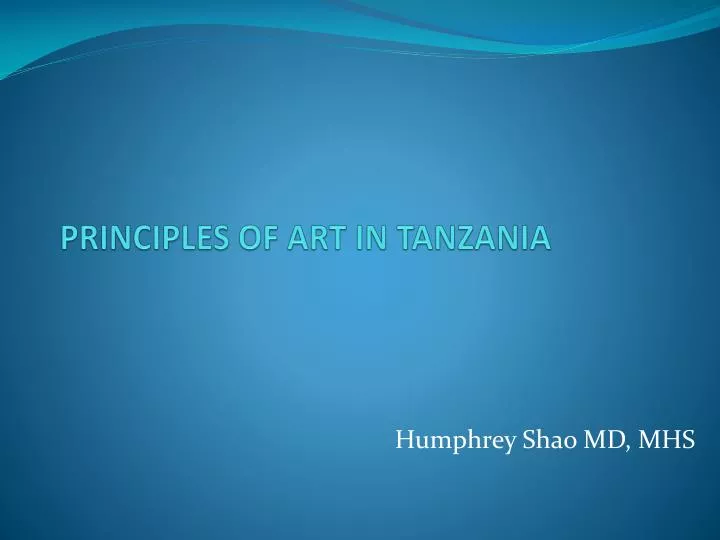 principles of art in tanzania