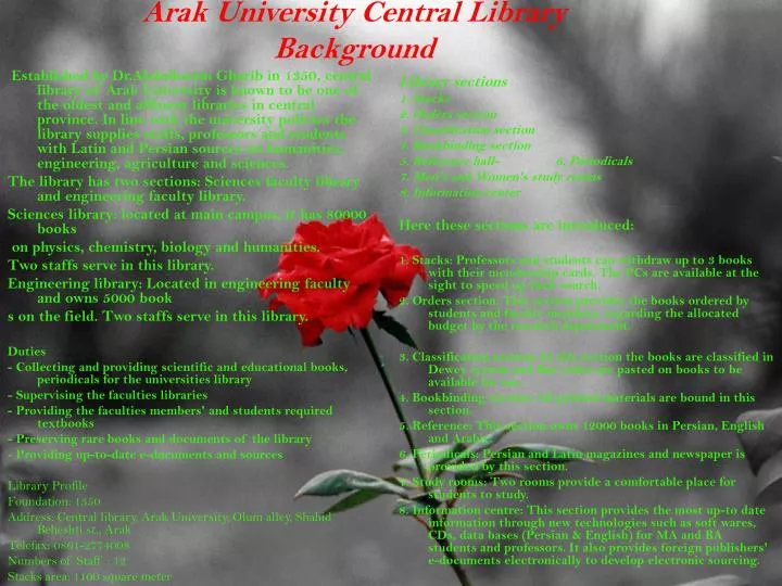 arak university central library background