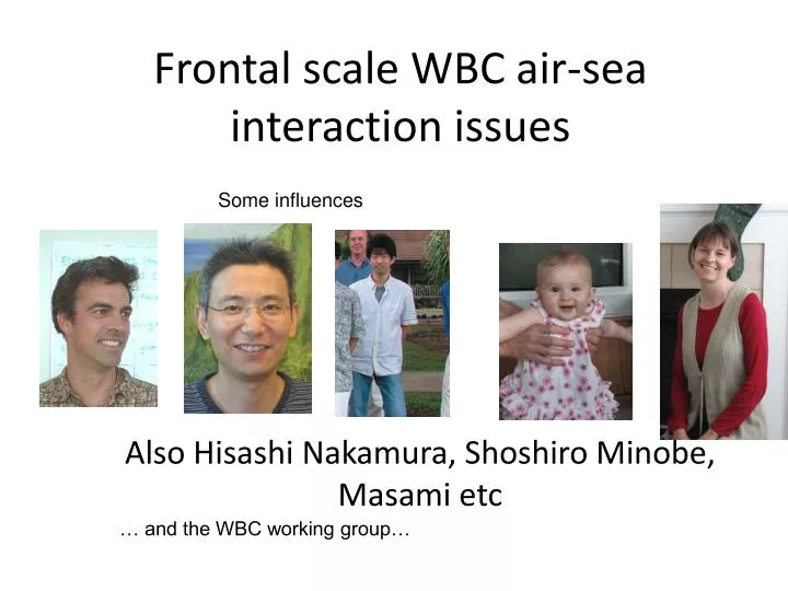 frontal scale wbc air sea interaction issues