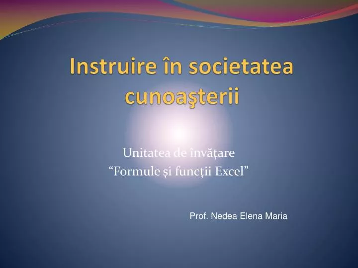 instruire n societatea cunoa terii