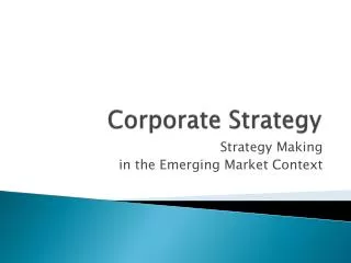 Corporate Strategy