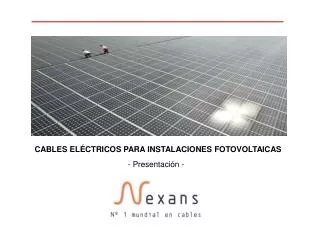 CABLES ELÉCTRICOS PARA INSTALACIONES FOTOVOLTAICAS