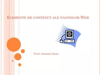 elemente de con inut ale paginilor web