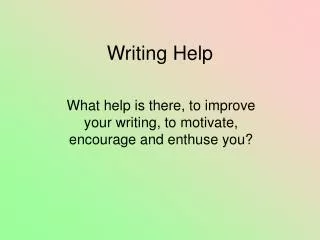 Writing Help