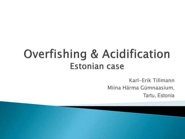 overfishing acidification estonian case
