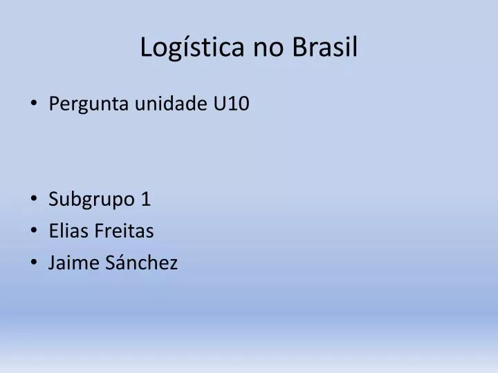 log stica no brasil