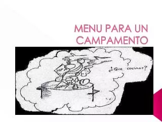 menu para un campamento