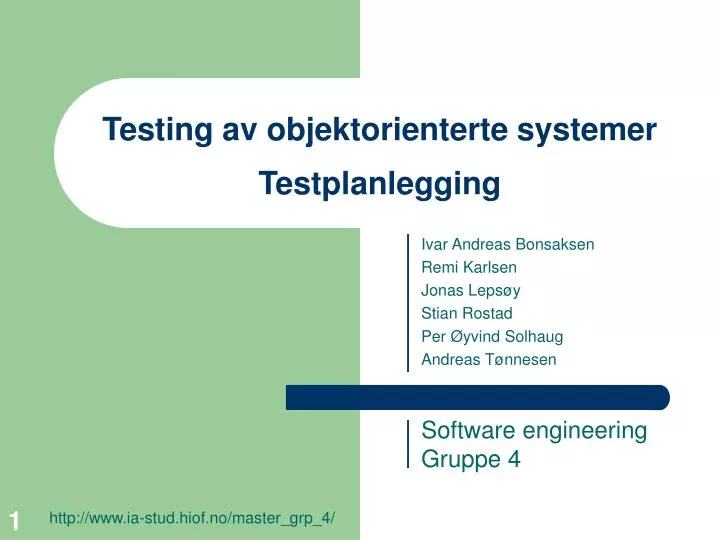 testing av objektorienterte systemer testplanlegging