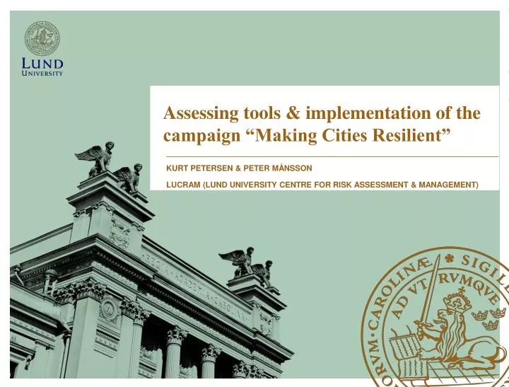 assessing tools implementation of the campaign making cities resilient