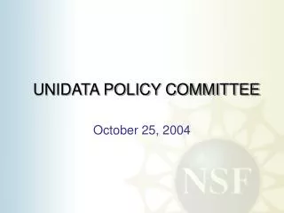 UNIDATA POLICY COMMITTEE