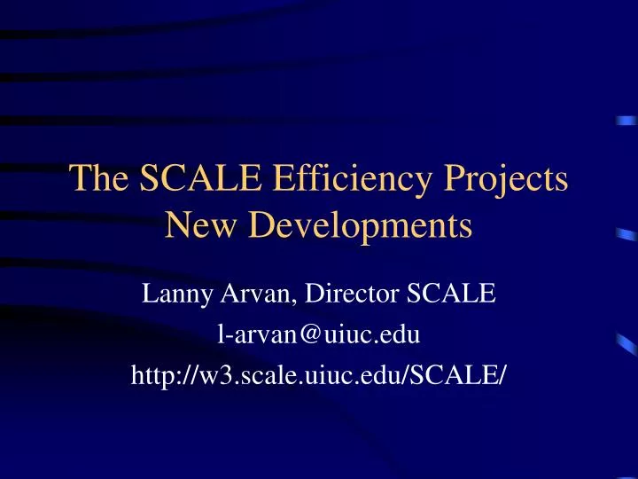 the scale efficiency projects new developments