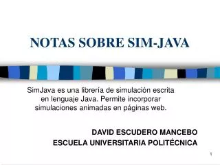 notas sobre sim java
