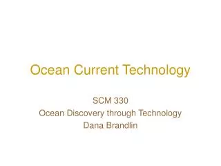 Ocean Current Technology