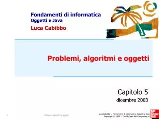 problemi algoritmi e oggetti