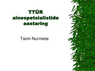 tt r ainespetsialistid e aastaring