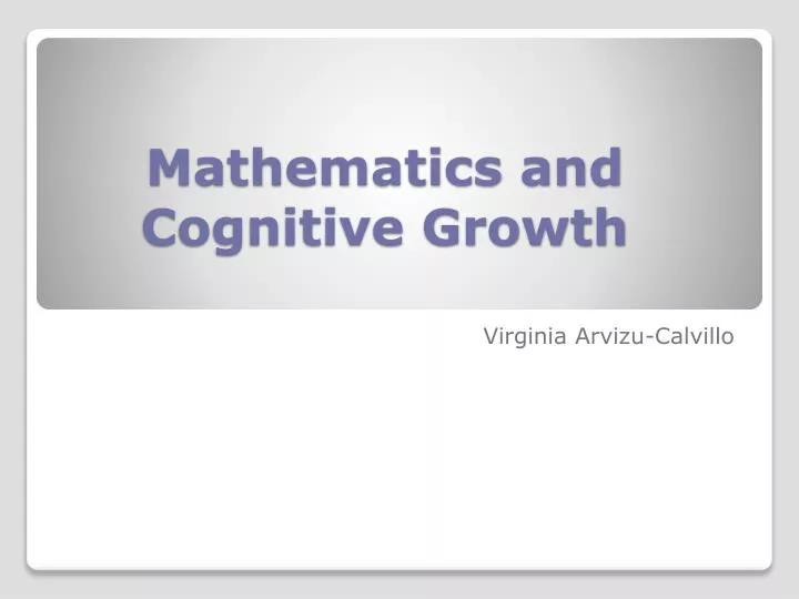 mathematics and cognitive growth