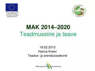 mak 2014 2020 teadmussiire ja teave