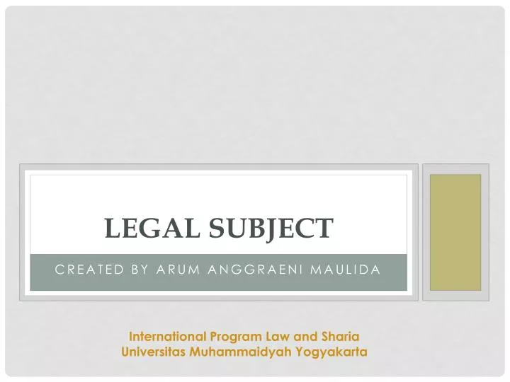 legal subject